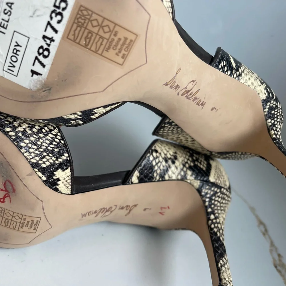 Sam Edelman Telsa d'Orsay heels snakeskin size 9 NWT - Picture 3 of 7